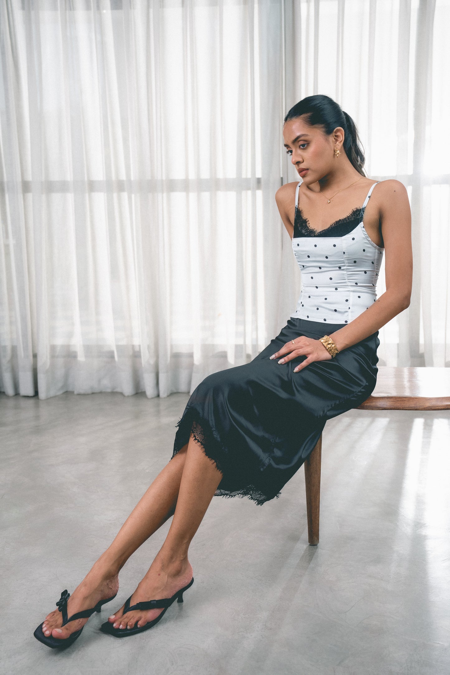 Satin Midi Skirt