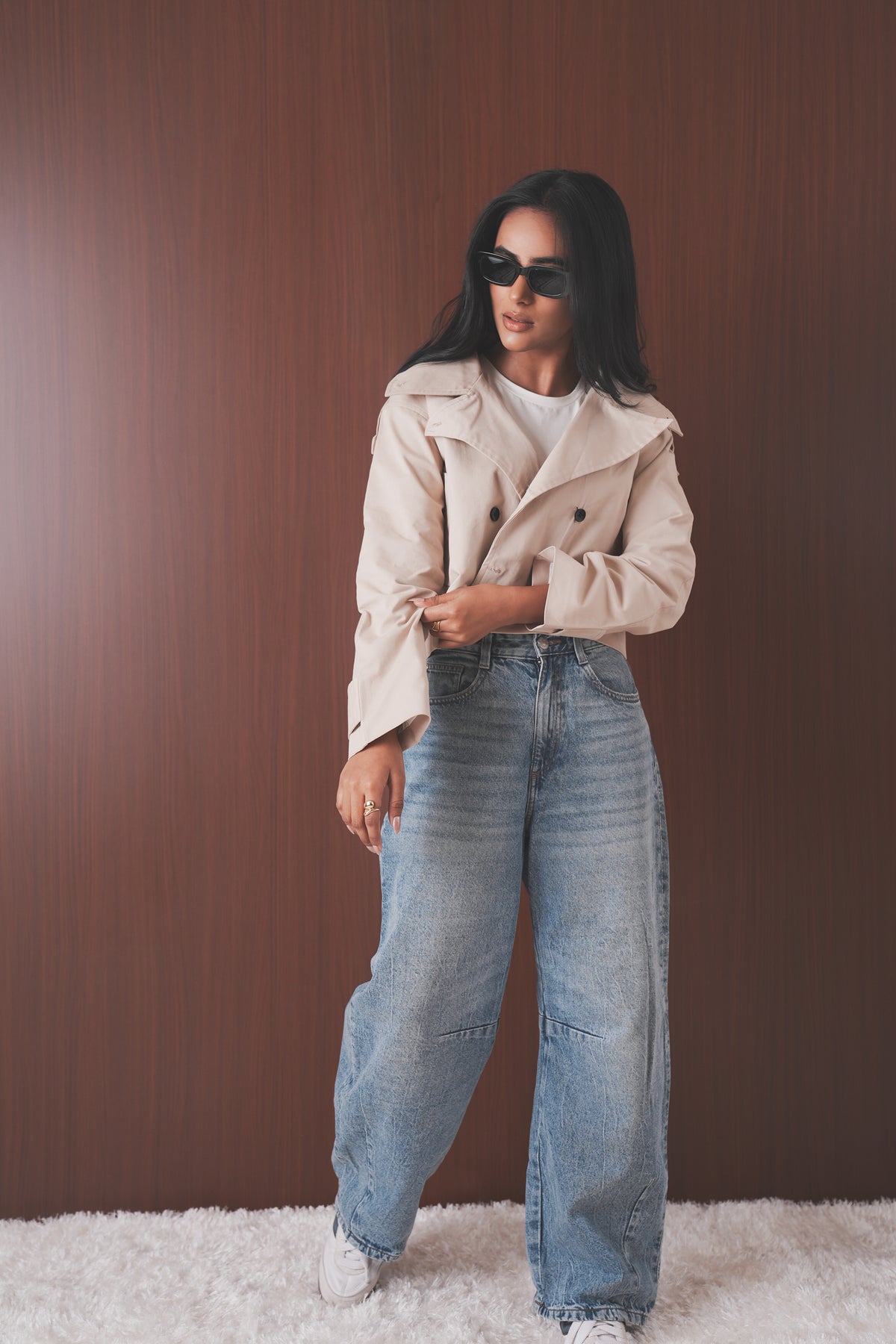 Short Double-Breasted Trench