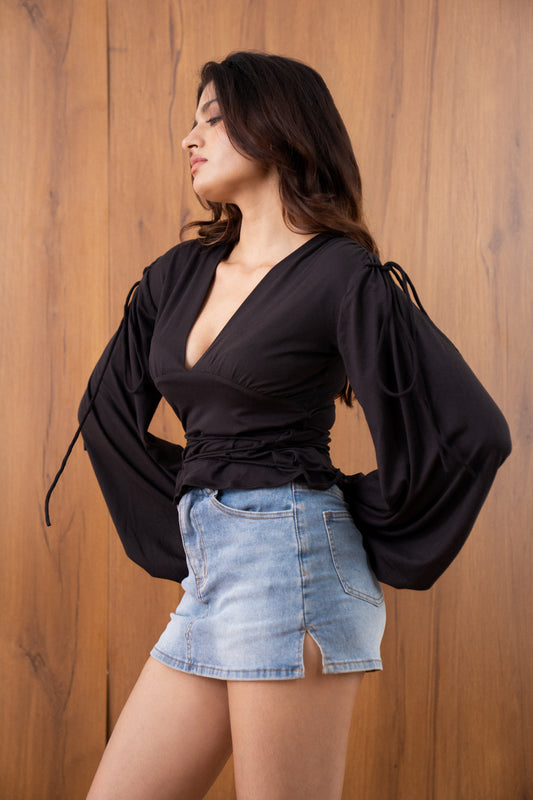 Tie-Detail Sleeve Top