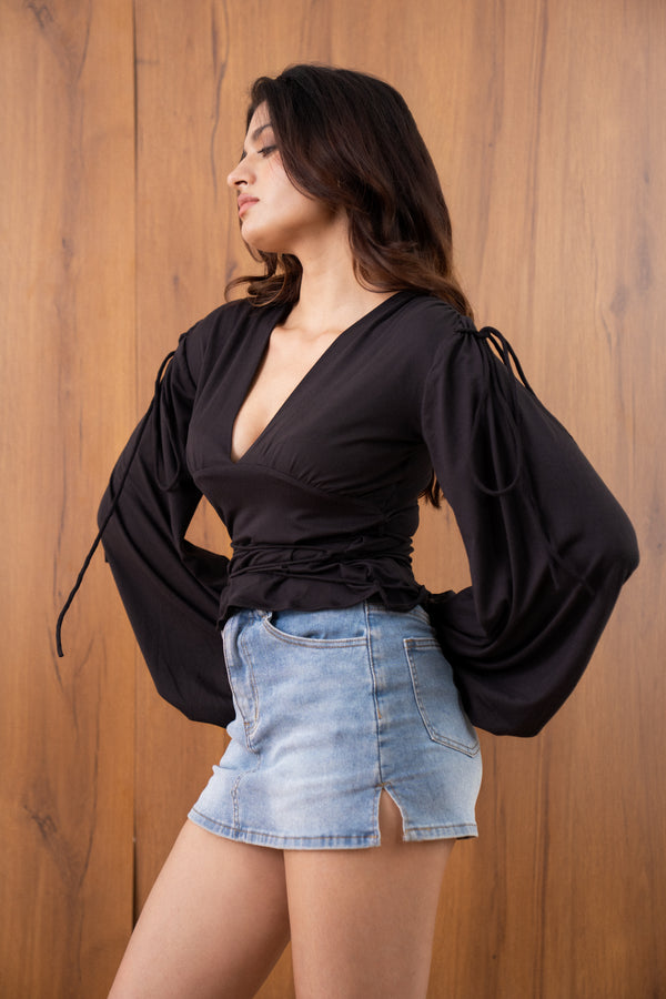Tie-Detail Sleeve Top