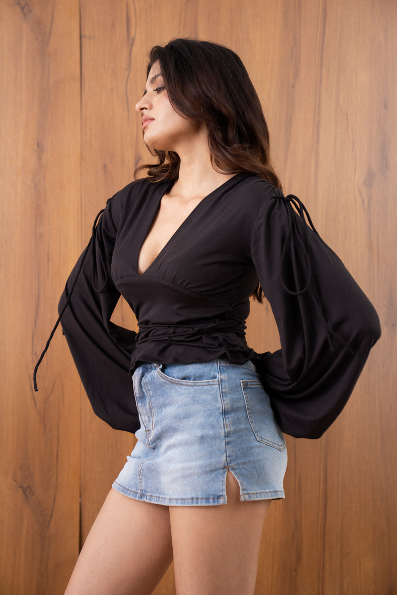 Tie-Detail Sleeve Top