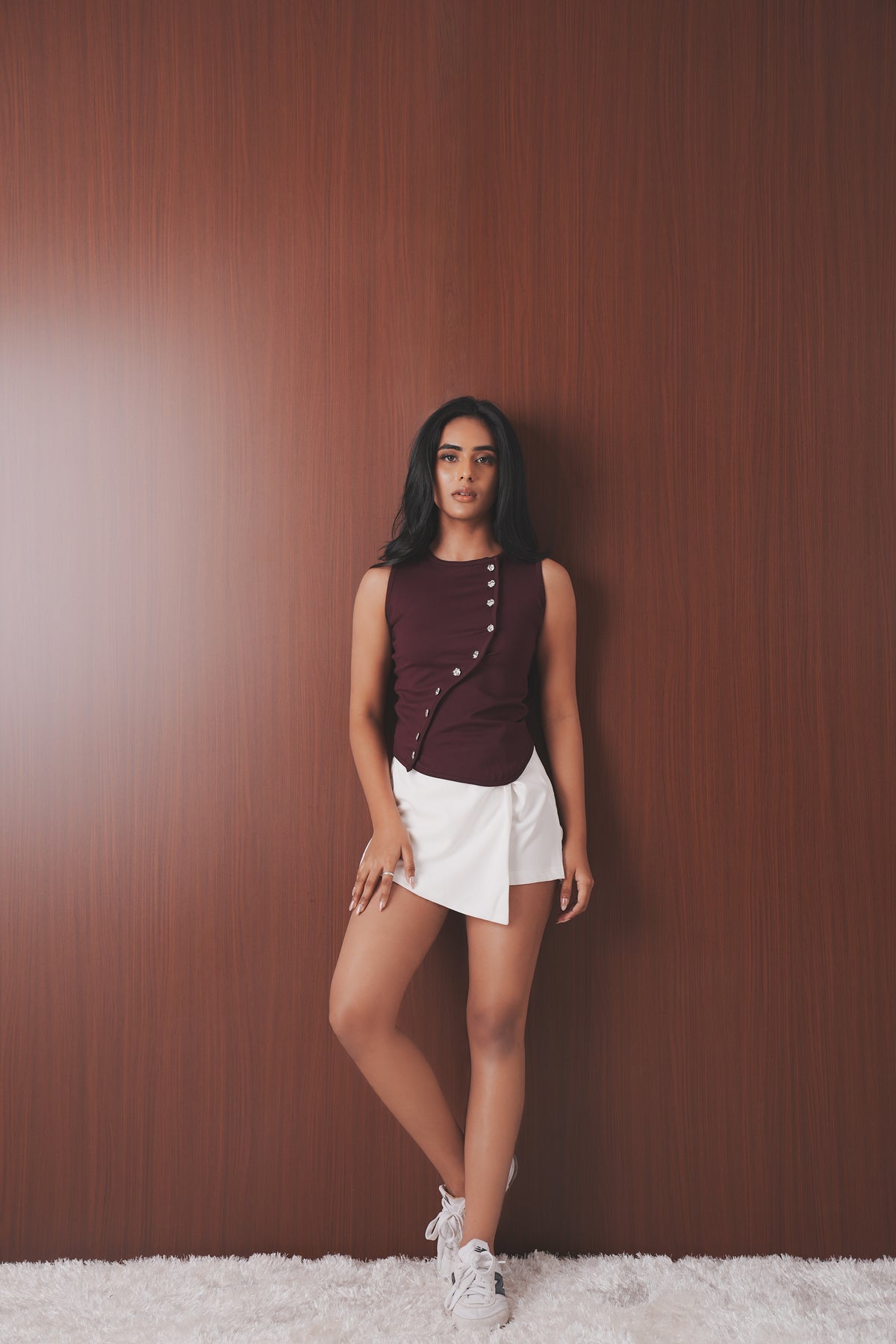 Asymmetric Button Top