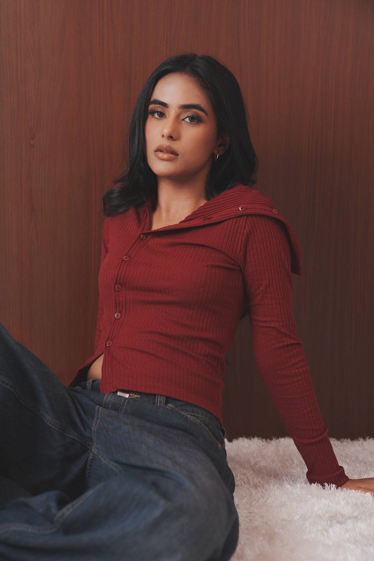 Ribbed Cardigan Top