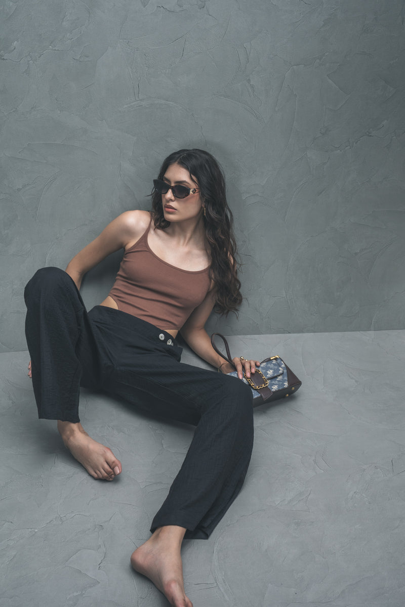 Wide-Leg Flap Trousers
