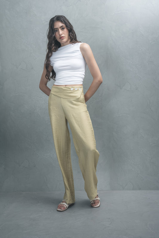 Wide-Leg Flap Trousers