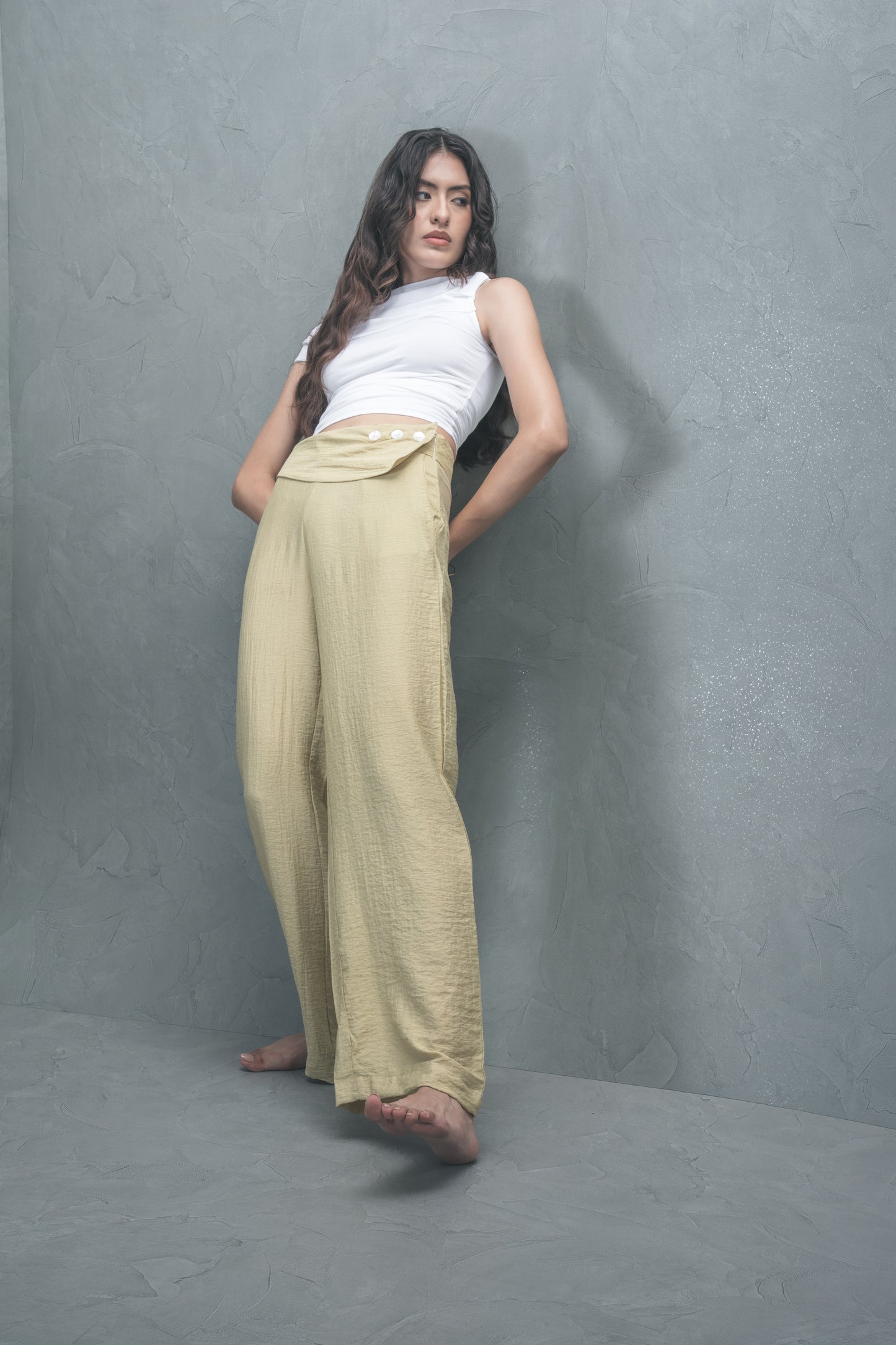 Wide-Leg Flap Trousers