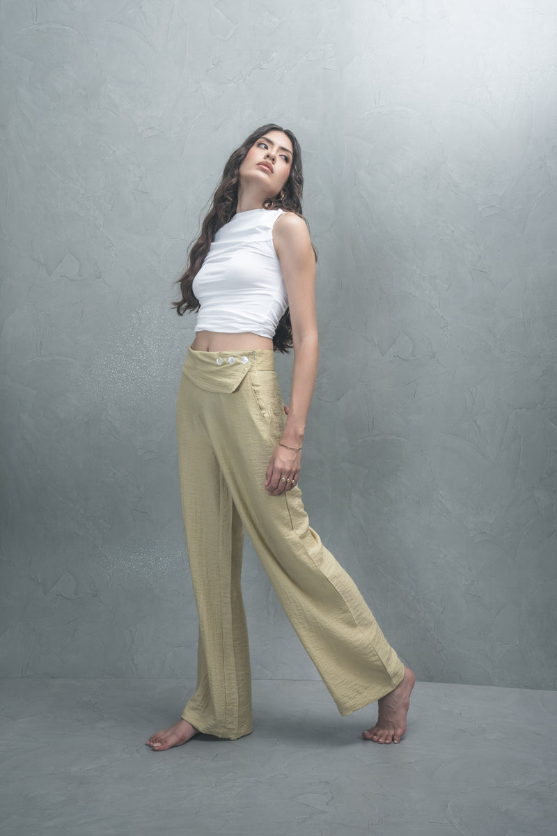 Wide-Leg Flap Trousers