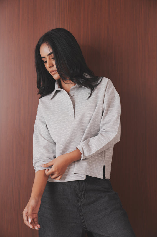 Collared Polo Sweatshirt