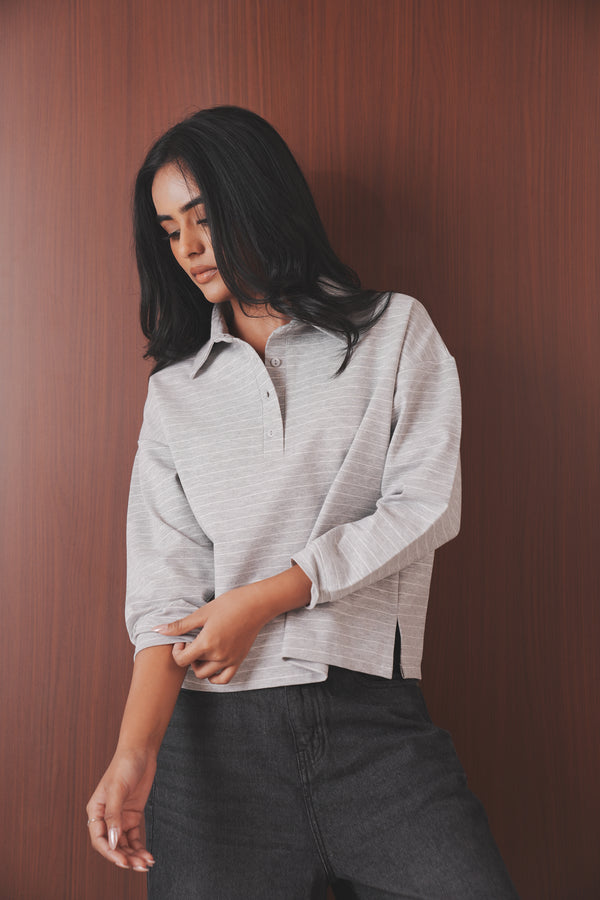 Collared Polo Sweatshirt