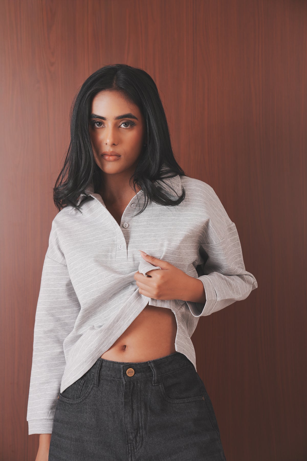 Collared Polo Sweatshirt