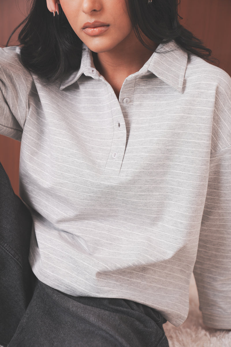 Collared Polo Sweatshirt