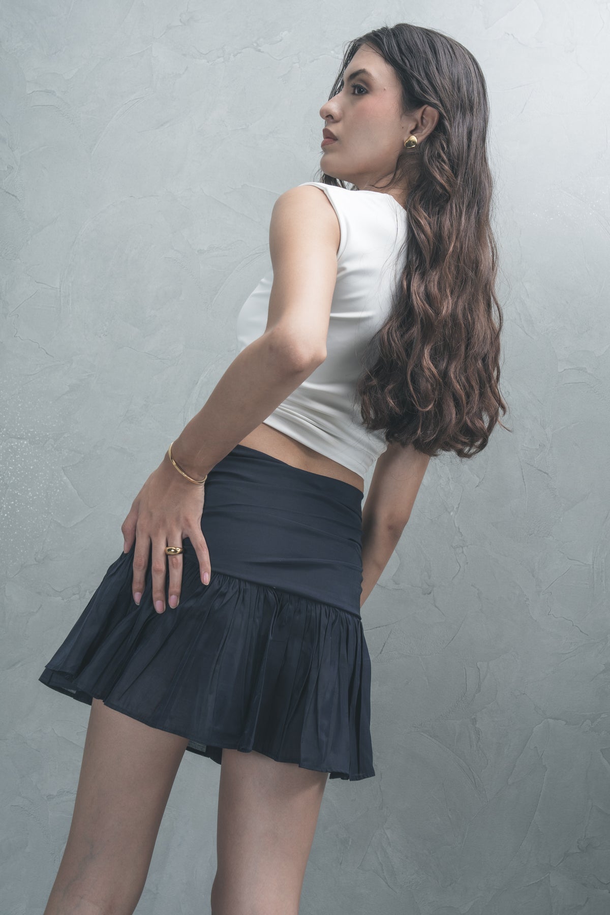 Ruched Mini Skirt