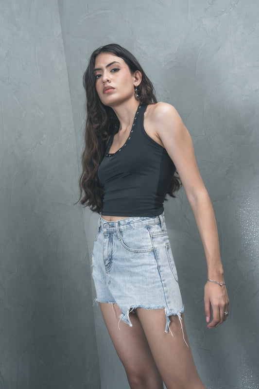 Stud Detail Halter Top