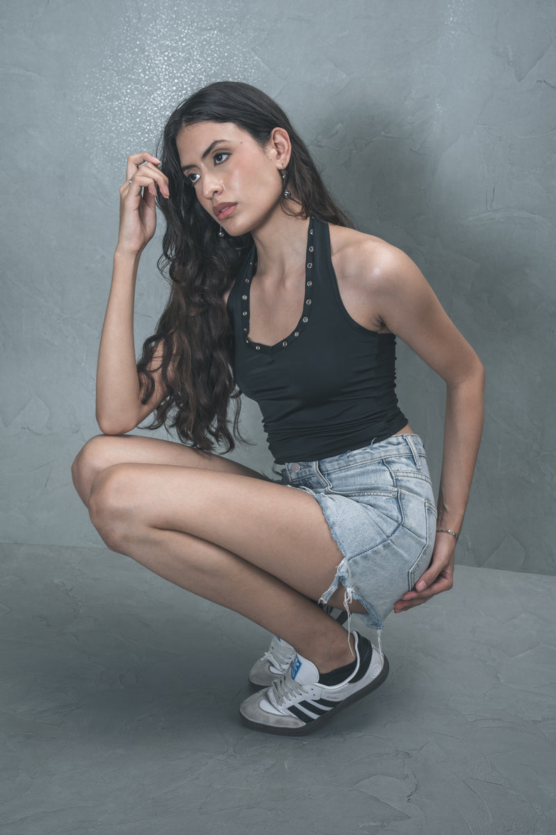 Stud Detail Halter Top