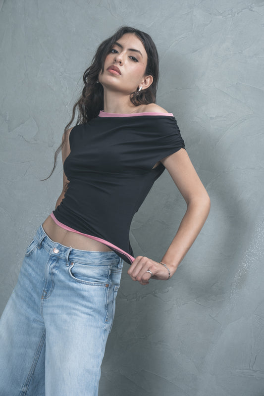 Bardot Contrast Top