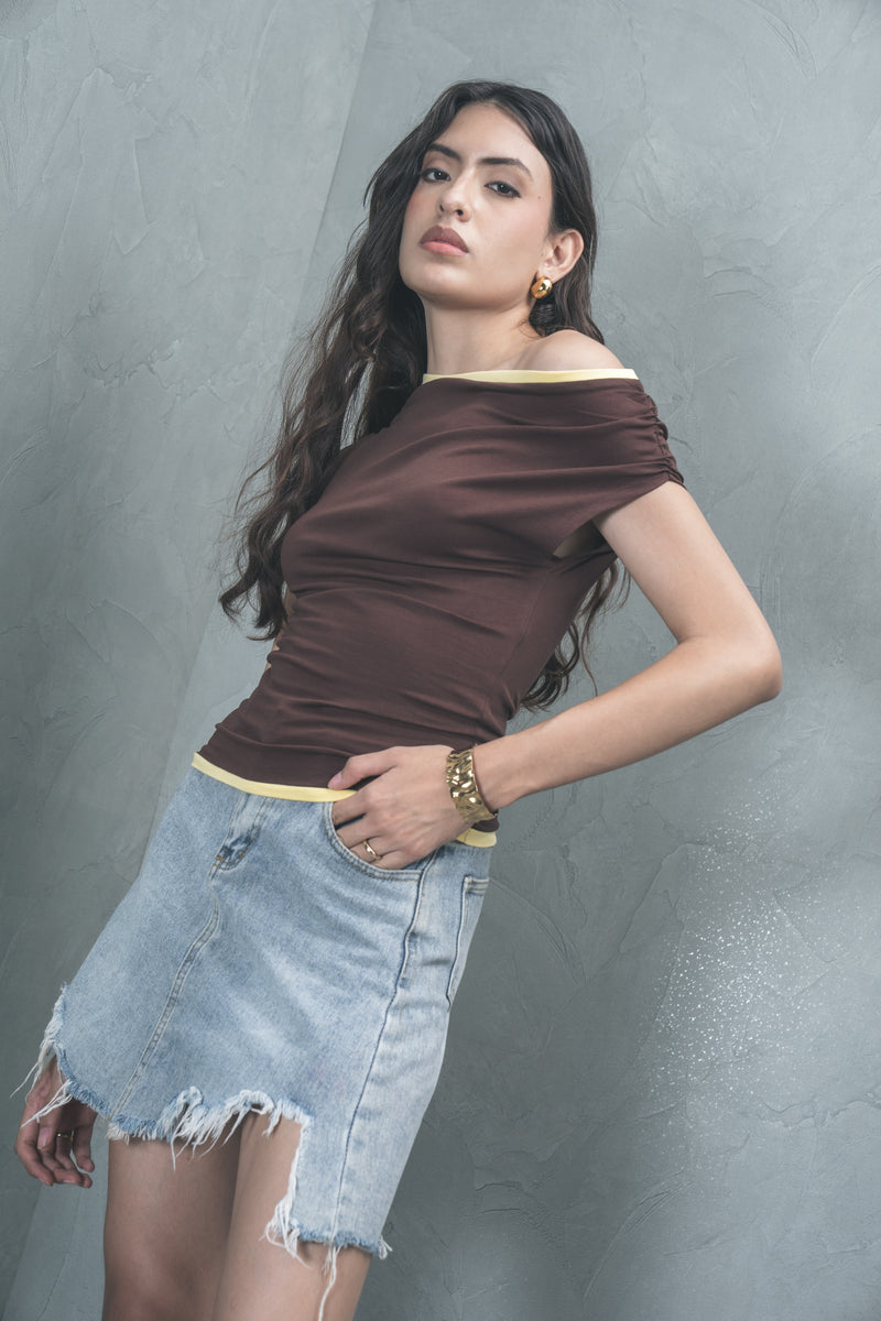 Bardot Contrast Top