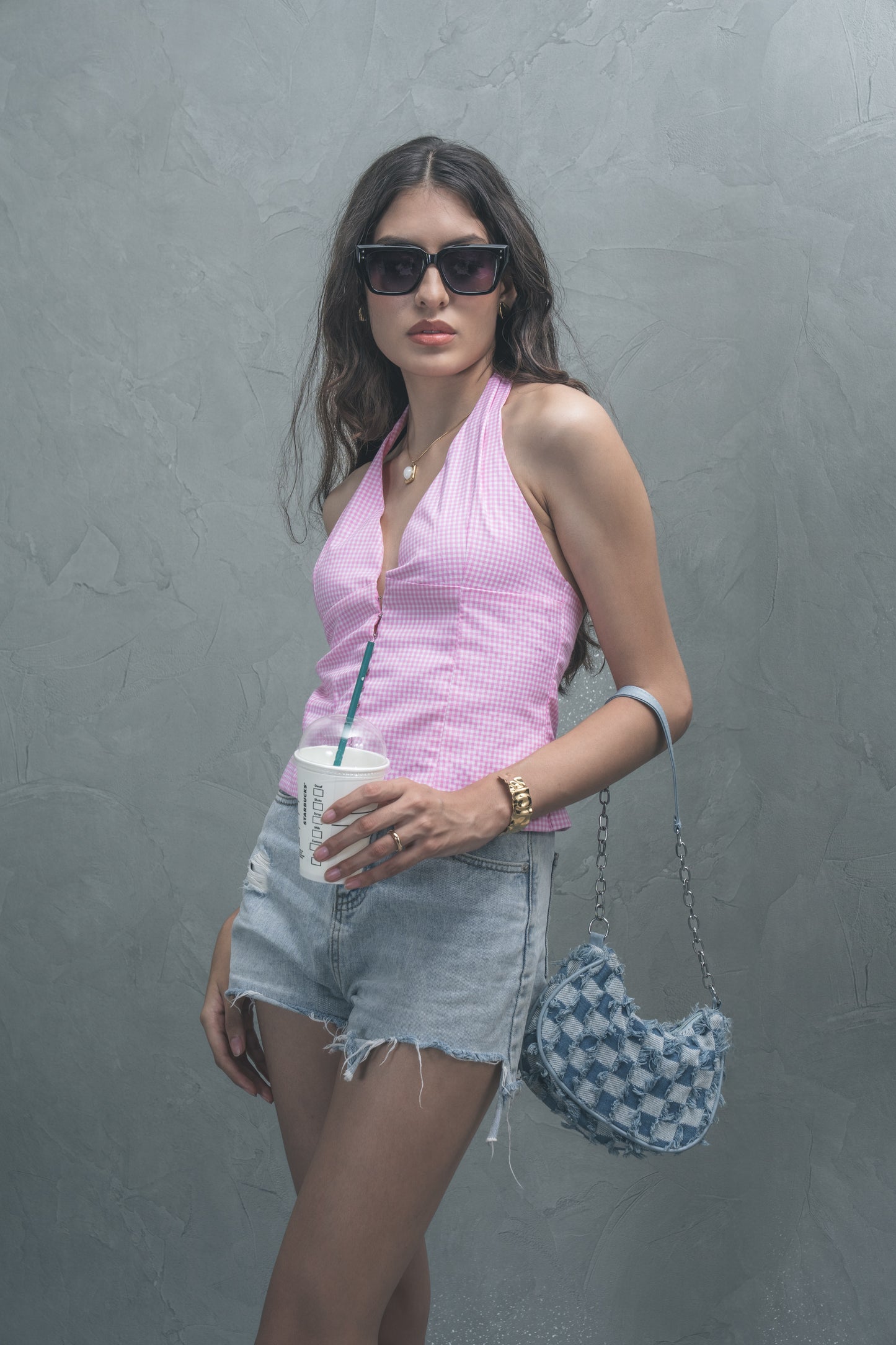 Halter Gingham Top