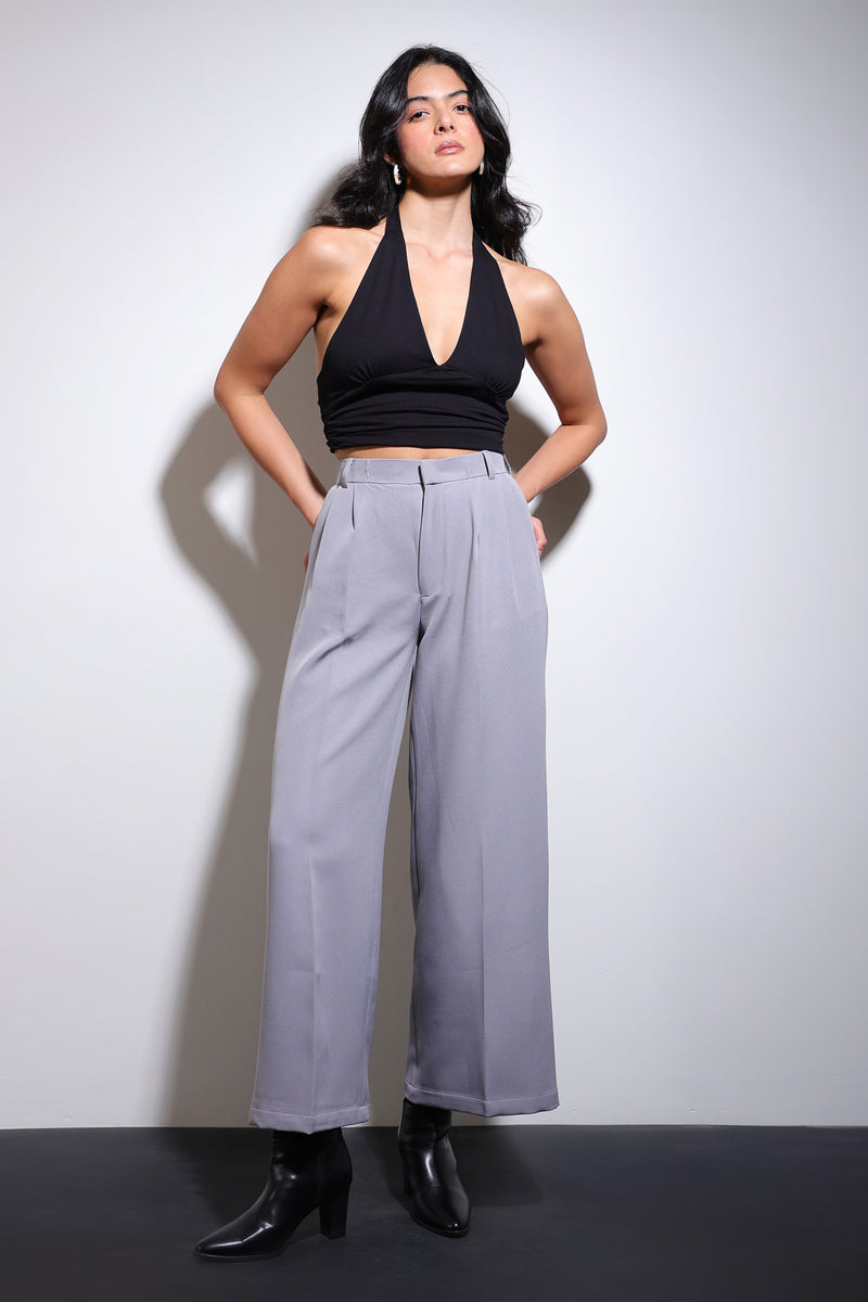 High Waist Flared Trousers