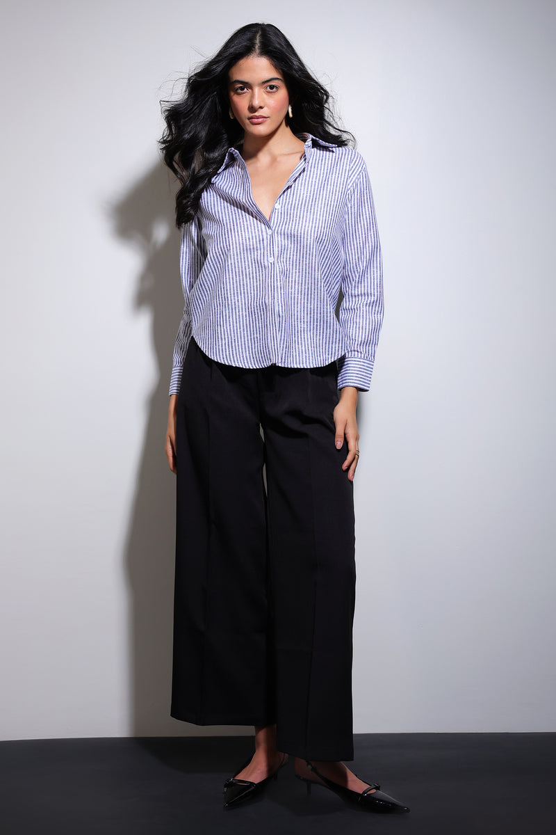 High Waist Flared Trousers