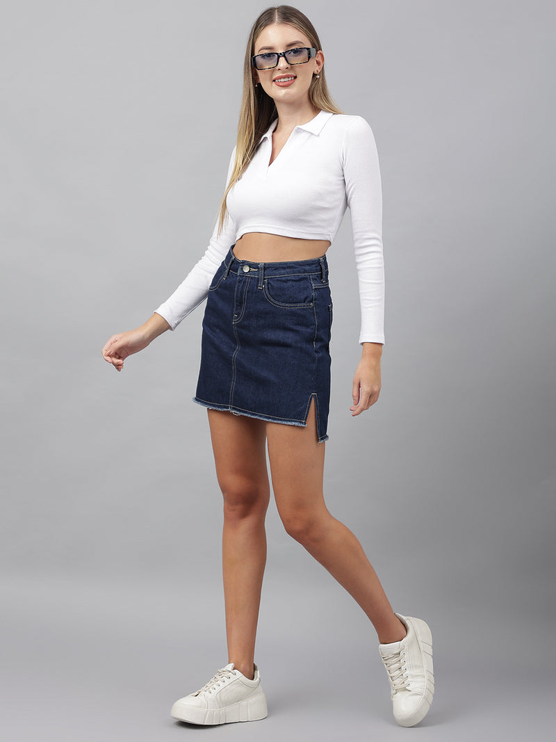 White Collared Top