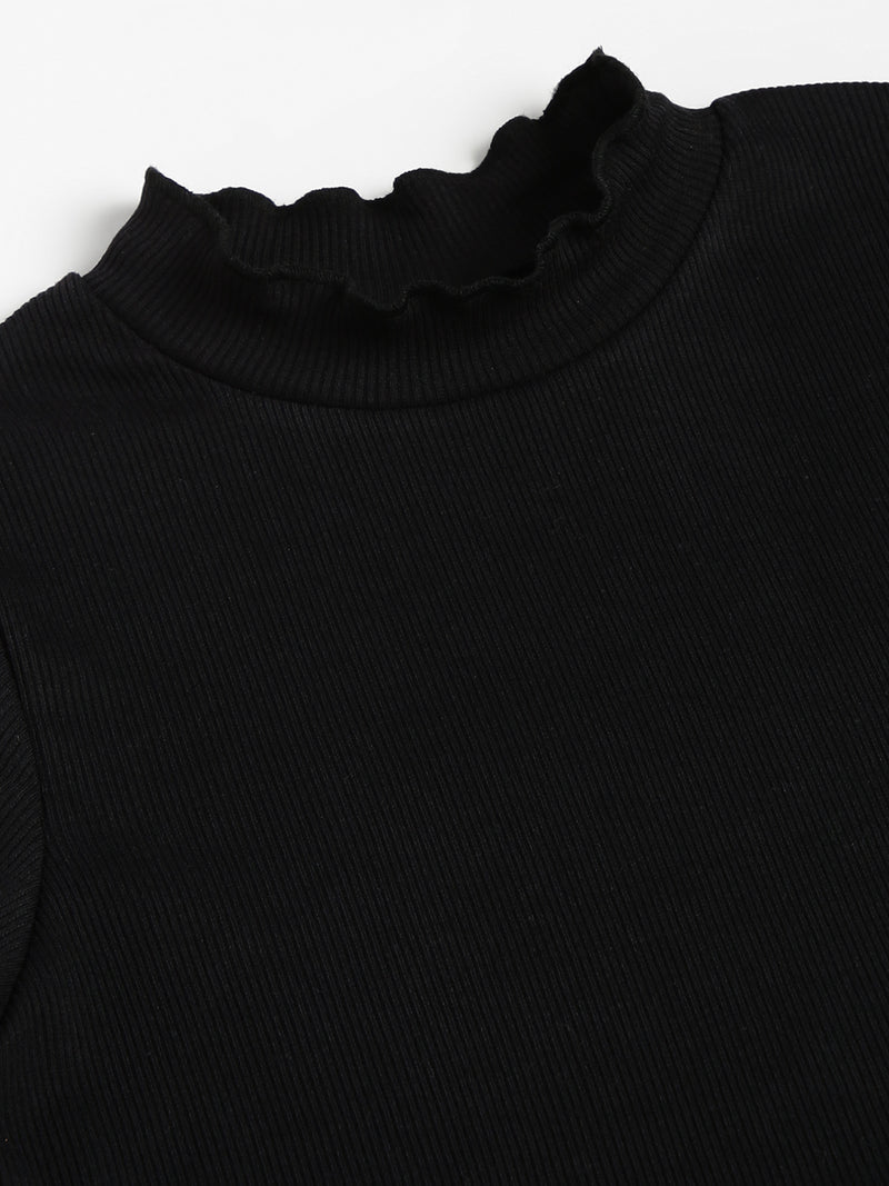Black High Neck Top