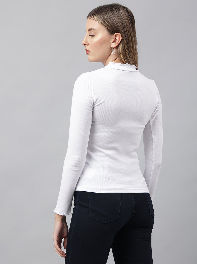 White High Neck Top