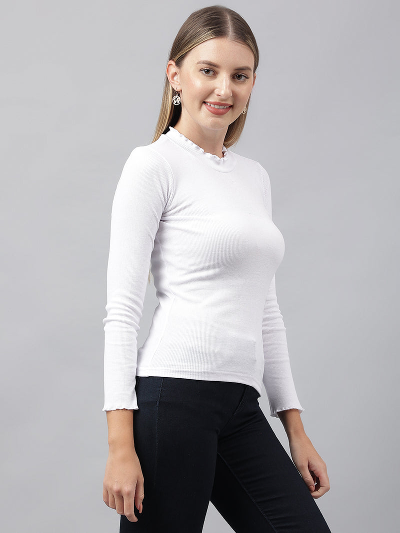 White High Neck Top