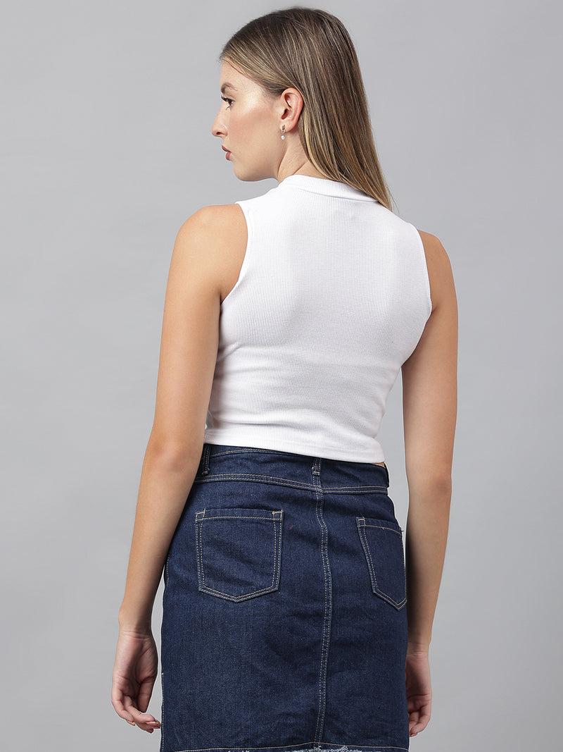 White High Neck Vest