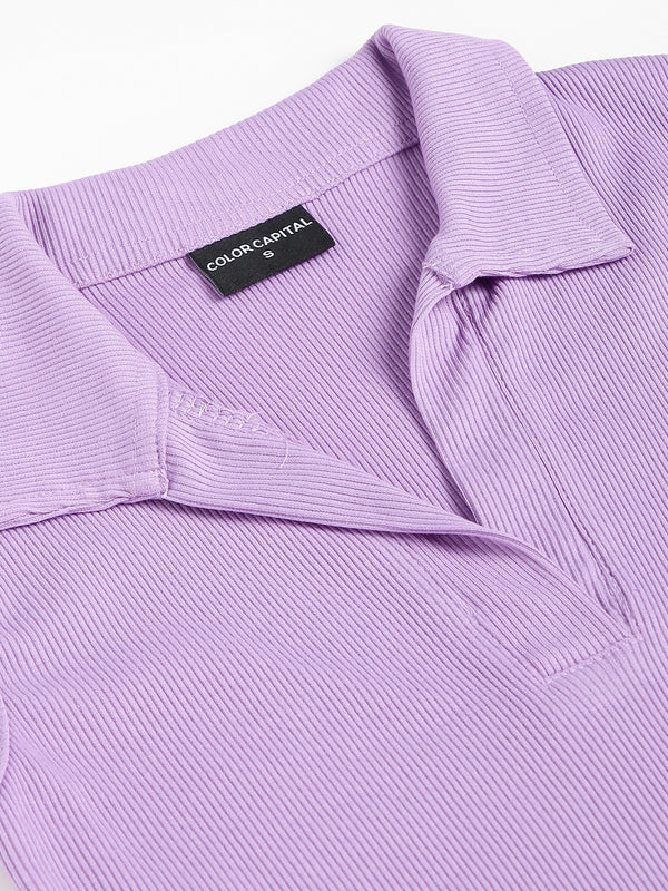 Lavender Collared Top