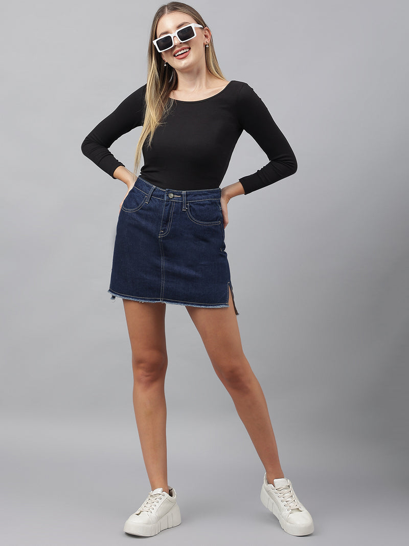 Black Wide Square Neck Top