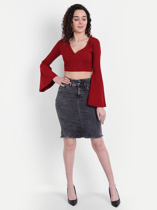 Maroon Splice Top