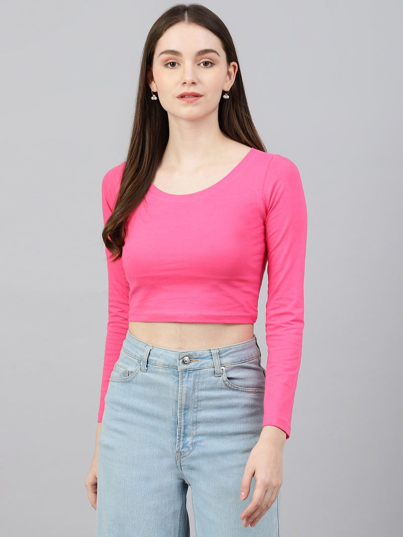 Fuschia Scoop Top
