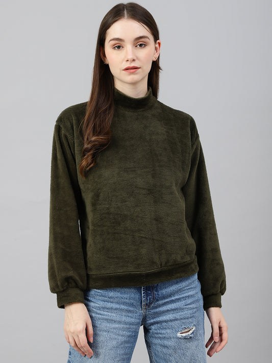 Olive Fur Top