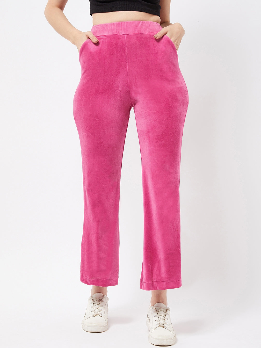 Fuschia Velvet Flare Lounge Pants