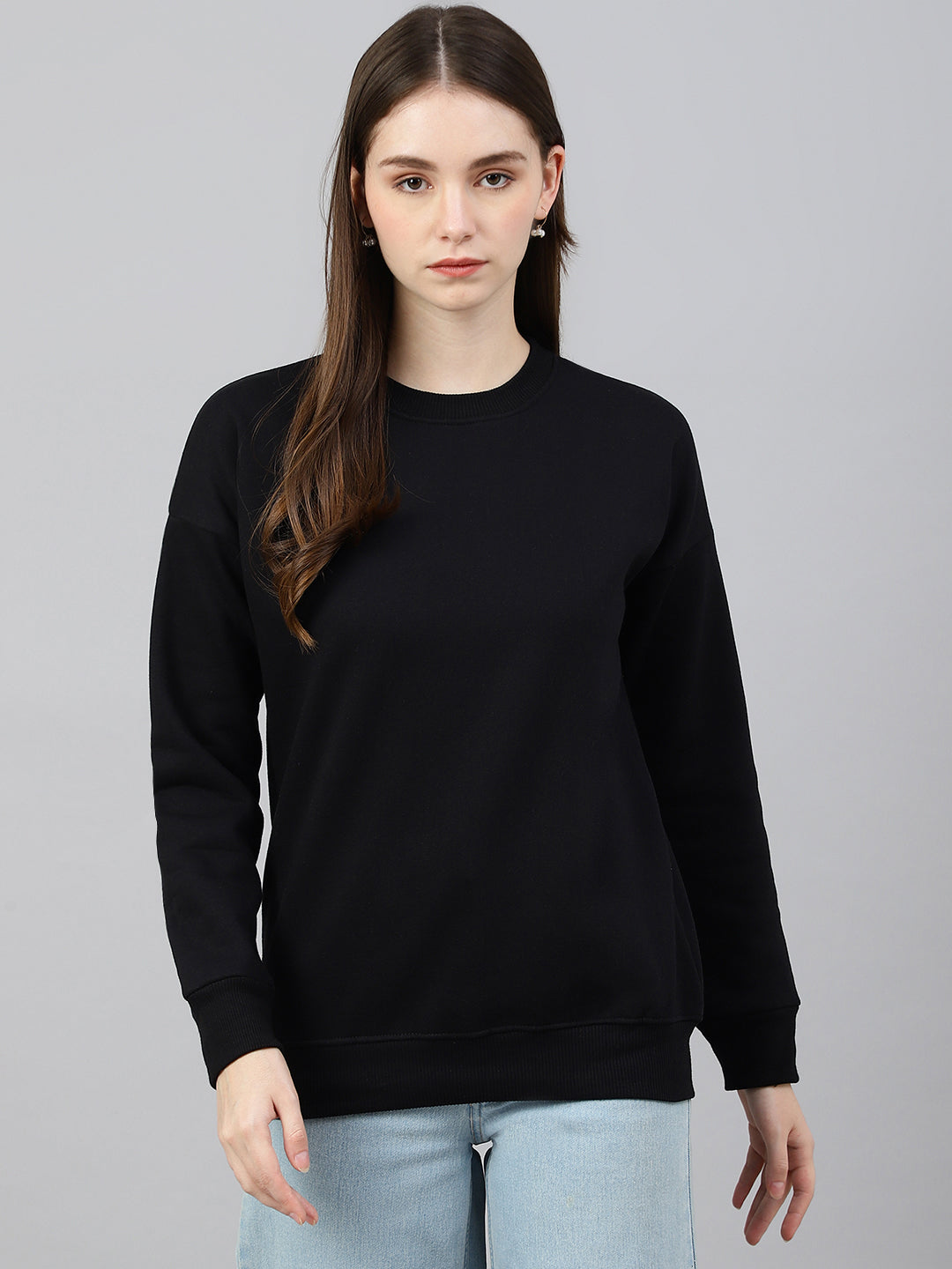 Black Drop Shoulder Sweatshirt
