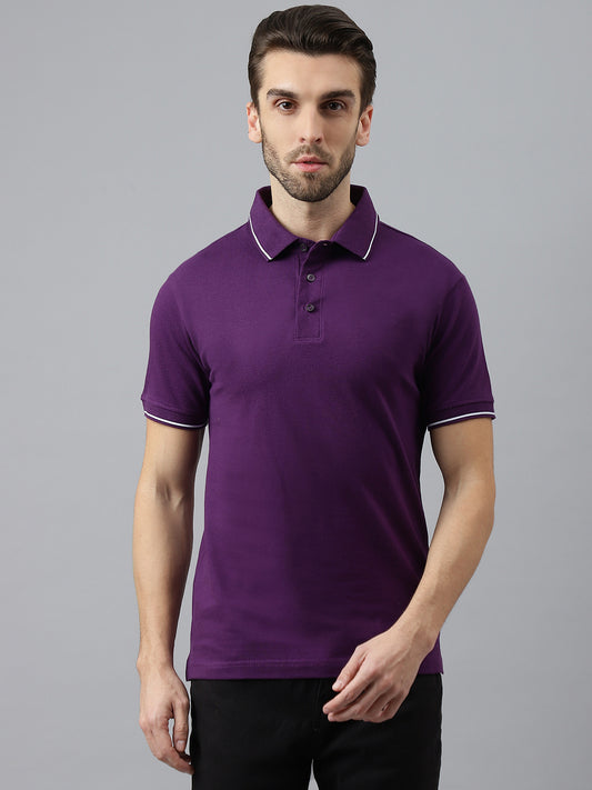 Purple Classic White Tipping Polo