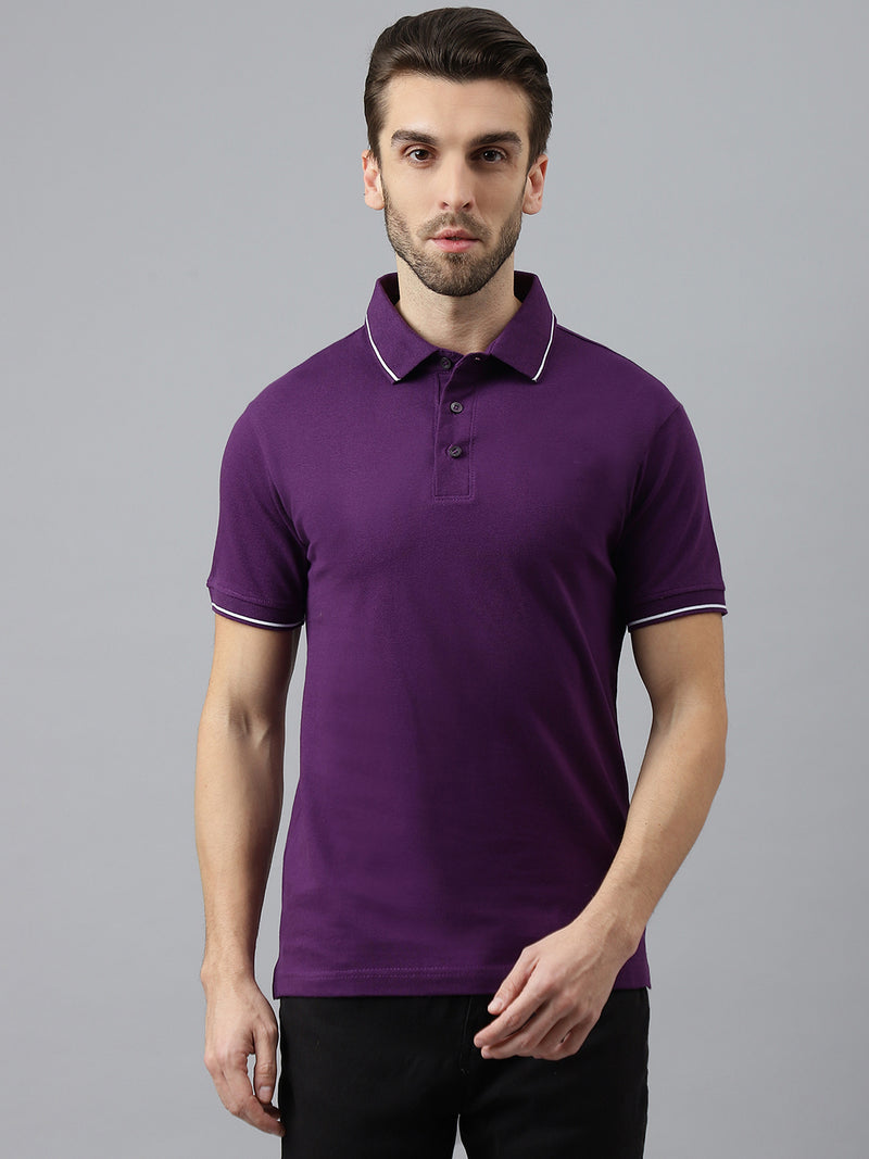 Purple Classic White Tipping Polo