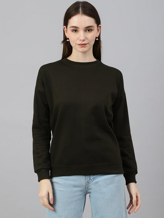 Olive Drop Shoulder Sweatshirt
