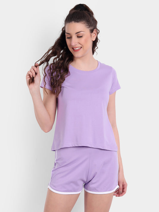 Lavender Regular Shorts