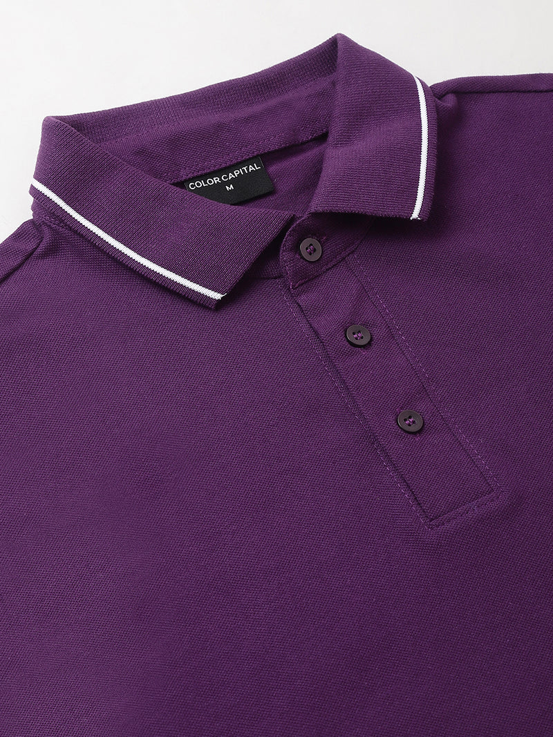 Purple Classic White Tipping Polo