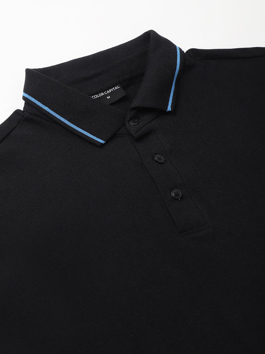 Black Classic Blue Tipping Polo