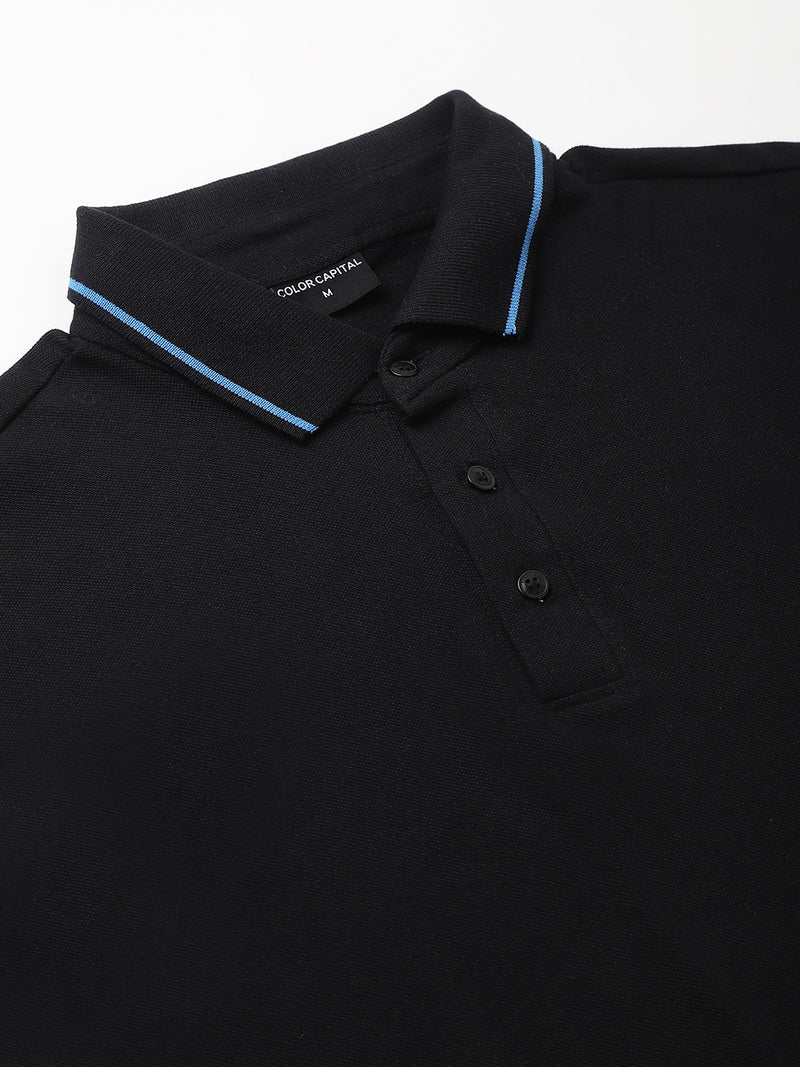 Black Classic Blue Tipping Polo