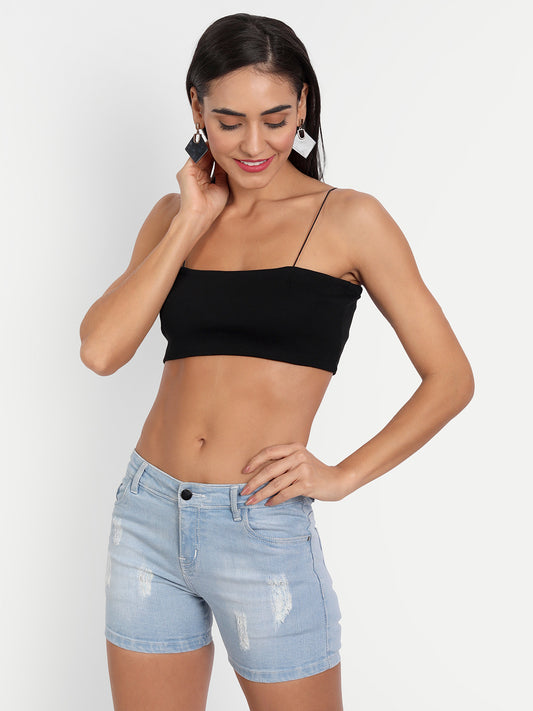 Black Ribbed Cami Top