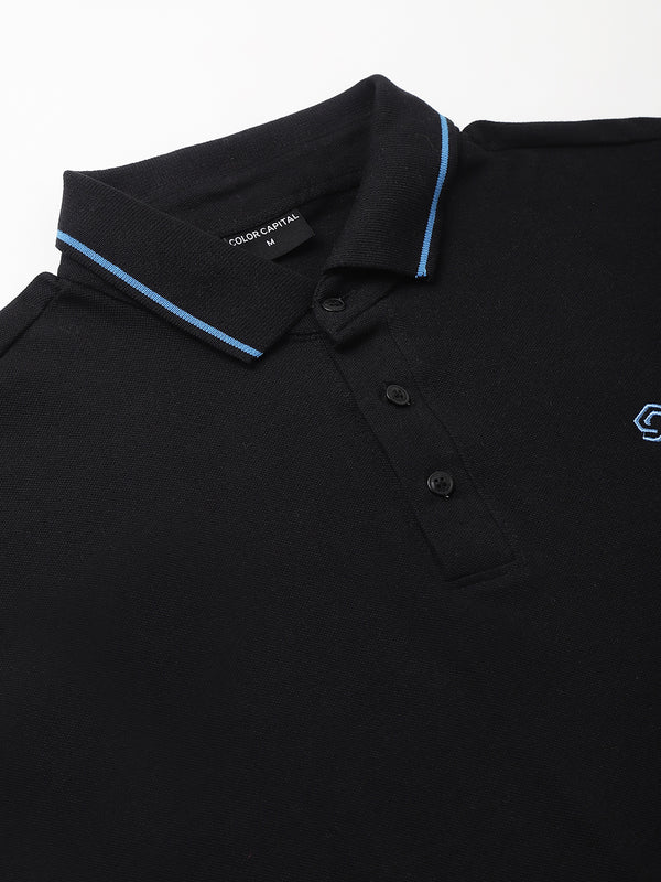 Black Classic Blue Tipping Polo