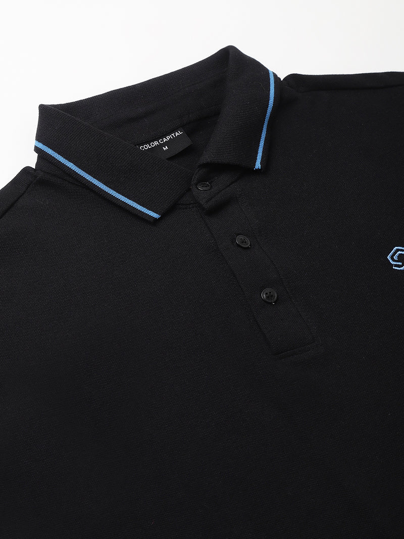 Black Classic Blue Tipping Polo
