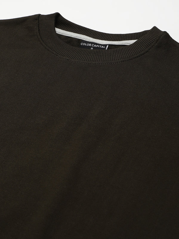 Olive Drop Shoulder Sweatshirt