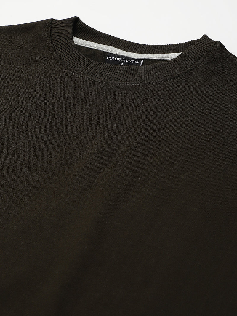 Olive Drop Shoulder Sweatshirt