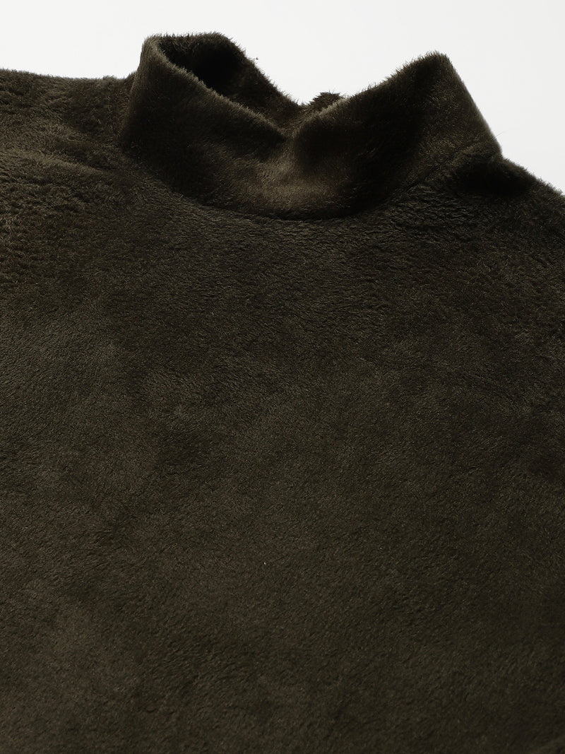 Olive Fur Top