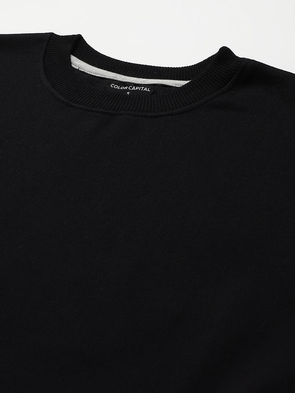Black Drop Shoulder Sweatshirt