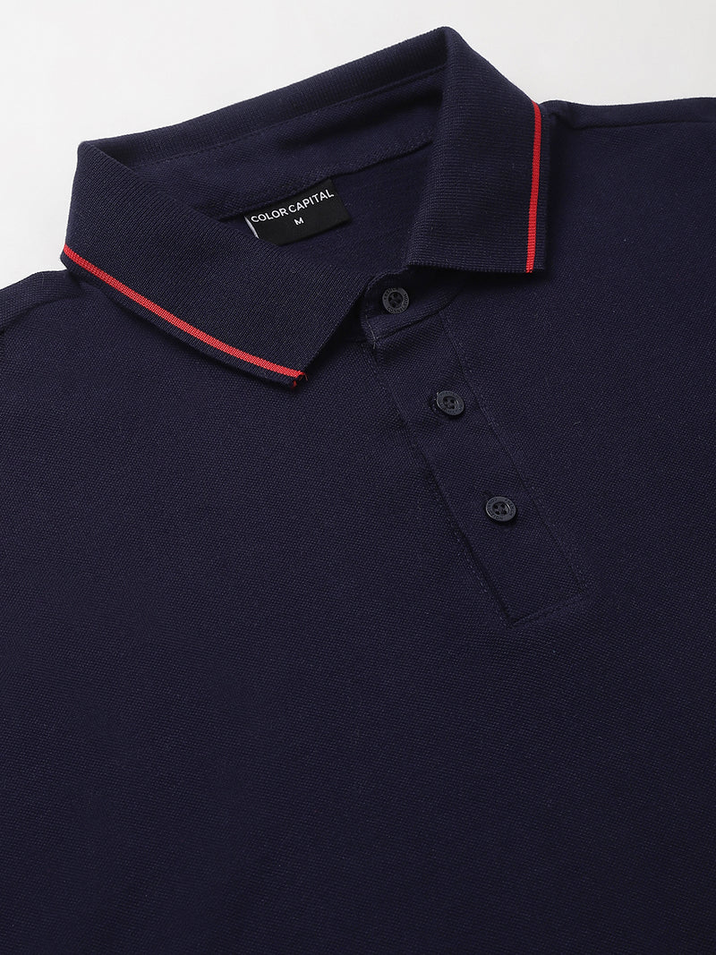 Navy Classic Red Tipping Polo